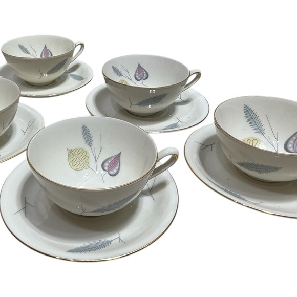 Vintage Mid -Century Modern Eschenbach Bavaria porcelain “Spring Theme” tea set - Picture 5 of 10